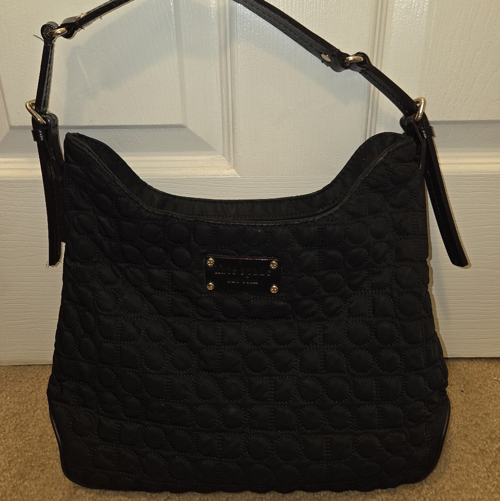 Kate Spade Black Quilted Hobo Bag